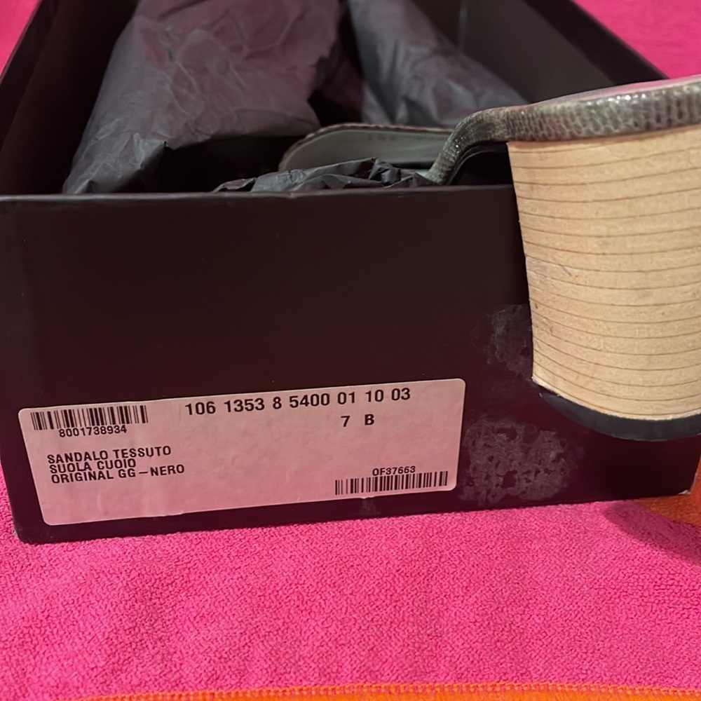 Gucci Sandals Python Print In Black And Moss Gree… - image 5